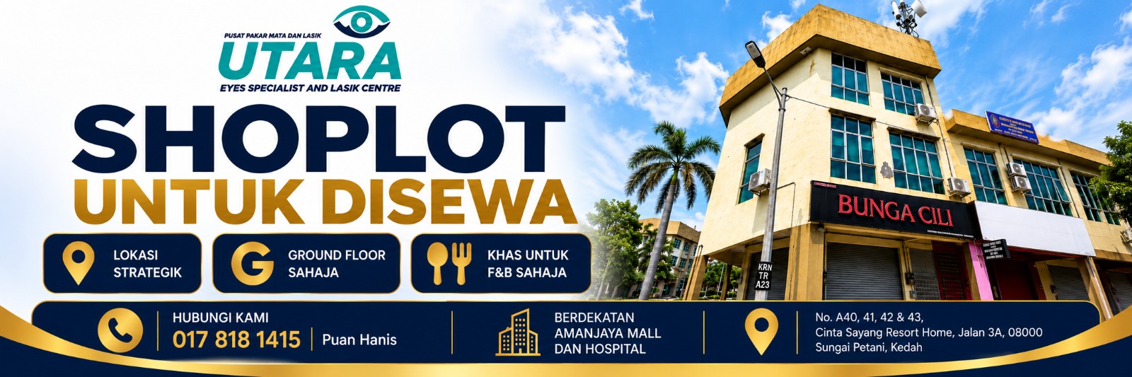 Shoplot Untuk Disewa